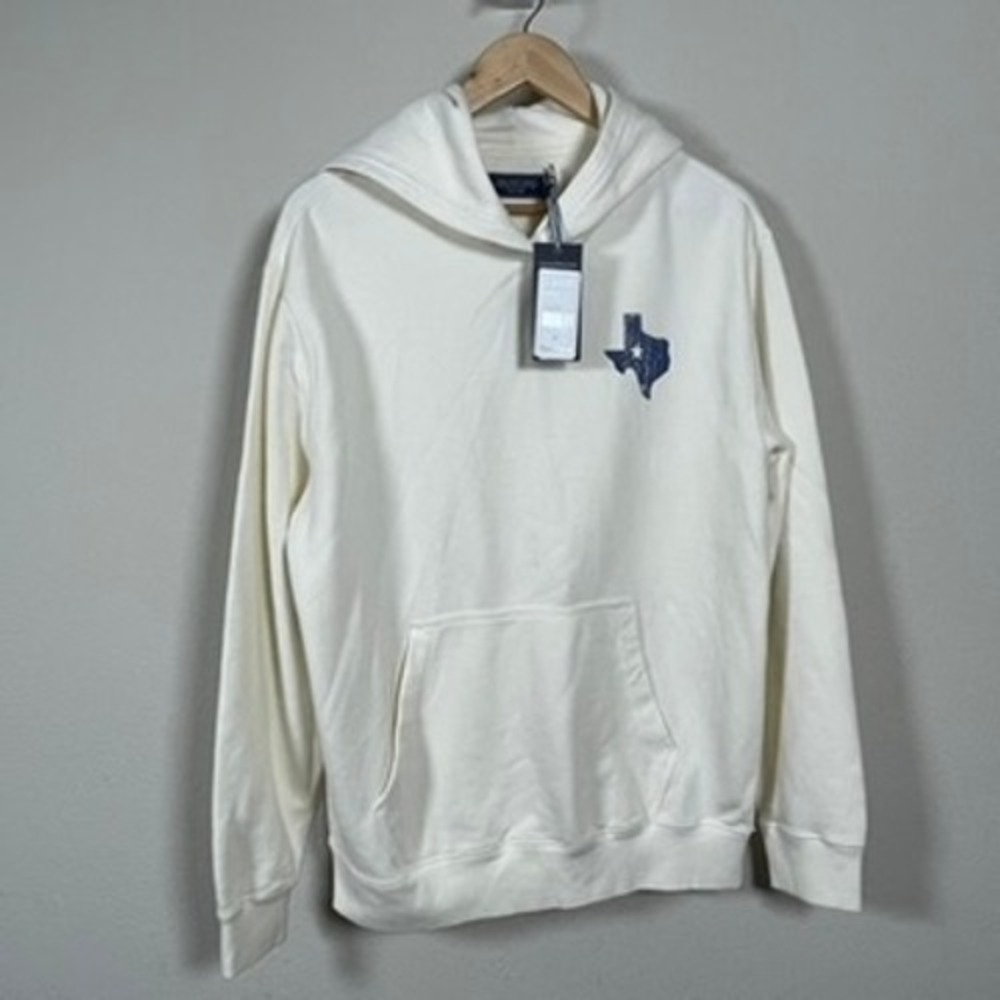 Vineyard Vines Hoodie Mens Medium Marshmallow White New Texas Logo Pullover